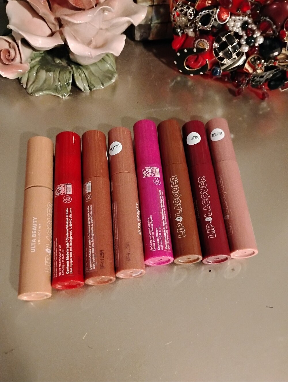 Ulta Beauty Lip Lacquer Set — Nude, Red, Brown, Pink